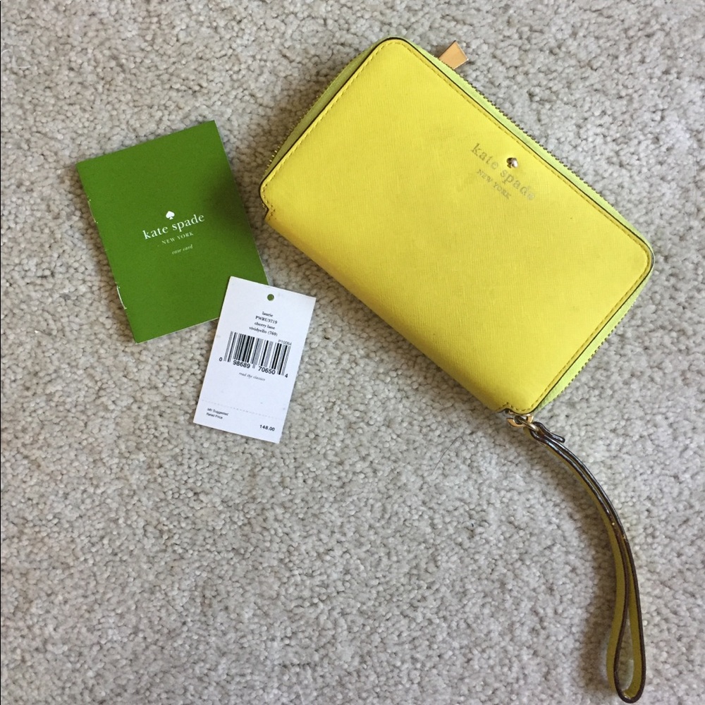 Yellow Kate Spade Wristlet